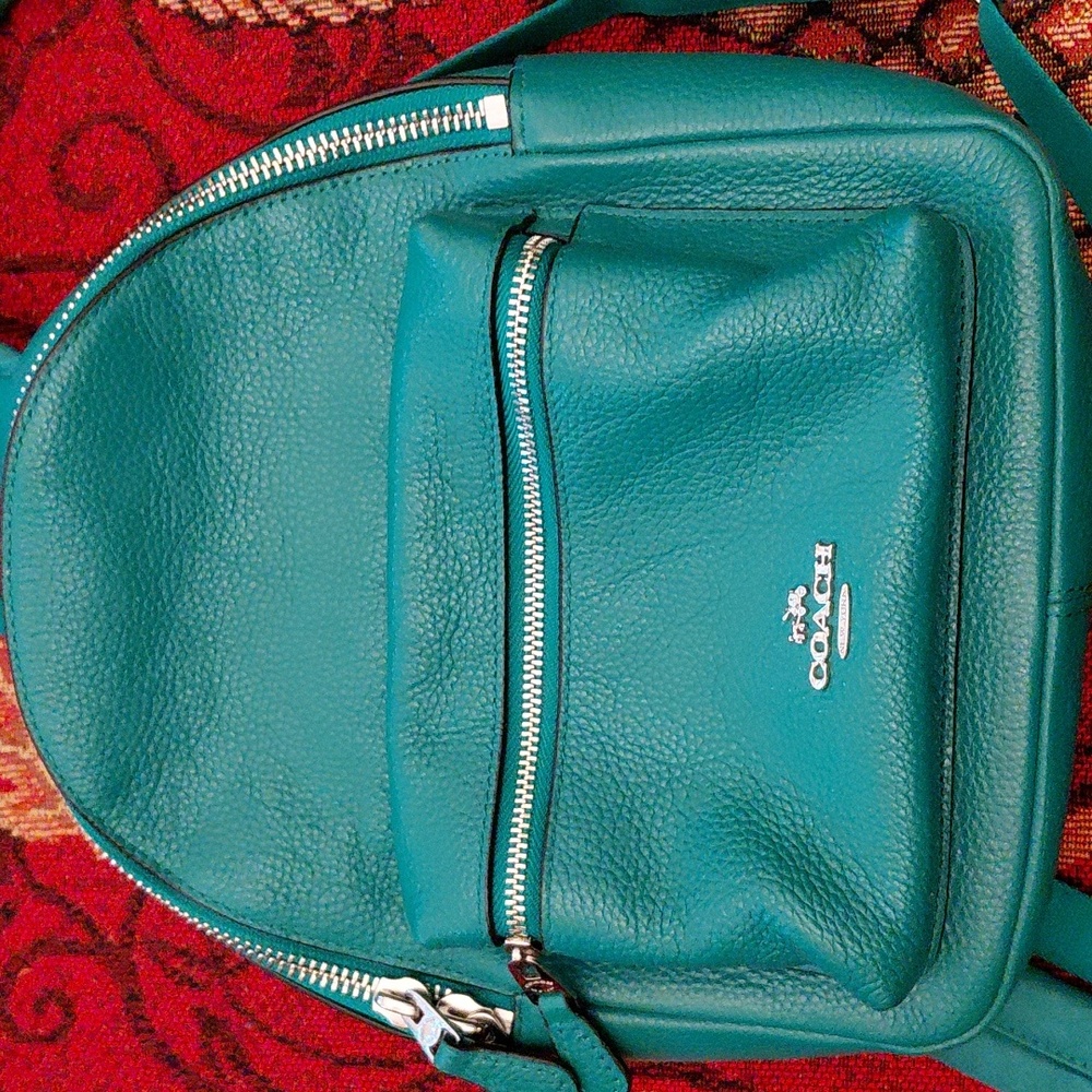 COACH Green Leather Mini Charlie Backpack